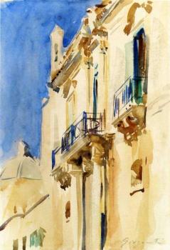 John Singer Sargent : Facade of a Palazzo, Girgente, Sicily